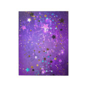 Lila Hintergrund mit Sternen Notizblock (Rotiert)