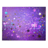 Lila Hintergrund mit Sternen Notizblock (Vorderseite)