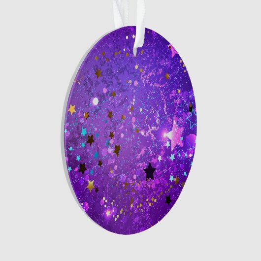 Lila Hintergrund mit Sternen Ornament (Vorderseite)