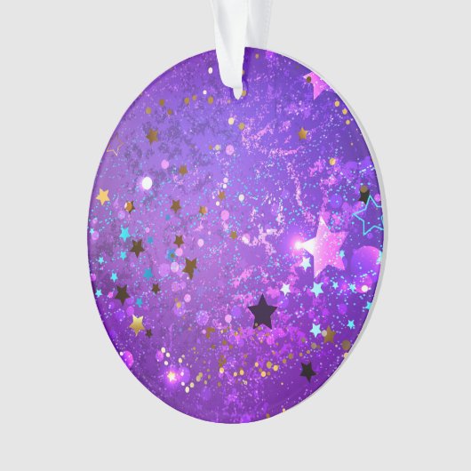 Lila Hintergrund mit Sternen Ornament (Vorderseite)