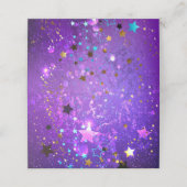 Lila Hintergrund mit Sternen Platzkarte (Außenseite Aufgefaltet)