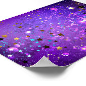 Lila Hintergrund mit Sternen Poster (Ecke)