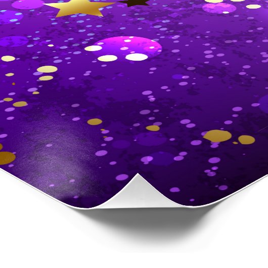 Lila Hintergrund mit Sternen Poster (Ecke)