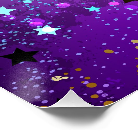 Lila Hintergrund mit Sternen Poster (Ecke)