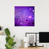 Lila Hintergrund mit Sternen Poster (Heimbüro)