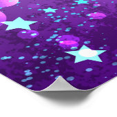 Lila Hintergrund mit Sternen Poster (Ecke)