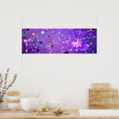 Lila Hintergrund mit Sternen Poster (Küche)
