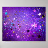 Lila Hintergrund mit Sternen Poster (Vorne)