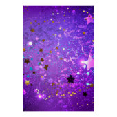 Lila Hintergrund mit Sternen Poster (Vorderseite)