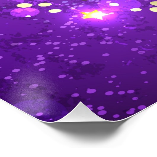 Lila Hintergrund mit Sternen Poster (Ecke)
