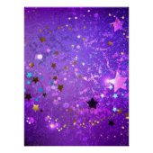 Lila Hintergrund mit Sternen Poster (Vorderseite)