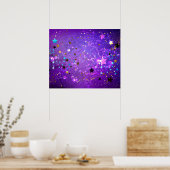 Lila Hintergrund mit Sternen Poster (Küche)