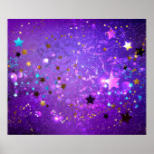 Lila Hintergrund mit Sternen Poster (Vorne)