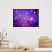 Lila Hintergrund mit Sternen Poster (Küche)