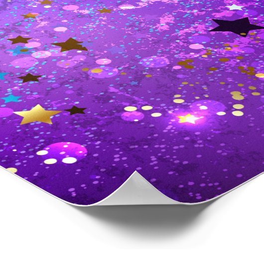 Lila Hintergrund mit Sternen Poster (Ecke)