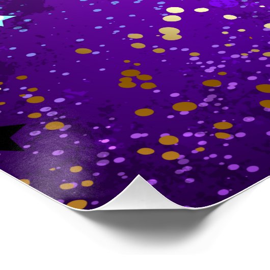 Lila Hintergrund mit Sternen Poster (Ecke)