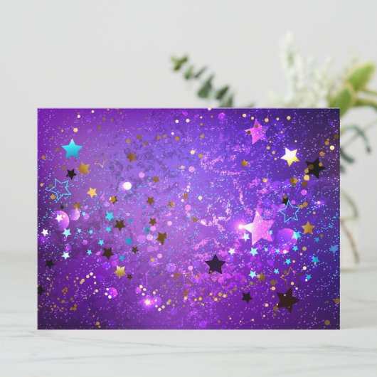 Lila Hintergrund mit Sternen Programm (Stehend Vorderseite)