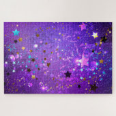 Lila Hintergrund mit Sternen Puzzle (Horizontal)