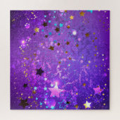 Lila Hintergrund mit Sternen Puzzle (Horizontal)