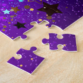 Lila Hintergrund mit Sternen Puzzle (Seite)