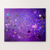 Lila Hintergrund mit Sternen Puzzle (Horizontal)