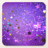 Lila Hintergrund mit Sternen Rechteckiger Pappuntersetzer (Vorderseite)