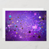 Lila Hintergrund mit Sternen Save The Date (Vorne/Hinten)