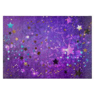 Lila Hintergrund mit Sternen Schneidebrett