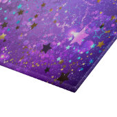 Lila Hintergrund mit Sternen Schneidebrett (Ecke)