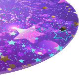 Lila Hintergrund mit Sternen Schneidebrett (Ecke)
