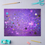 Lila Hintergrund mit Sternen Seidenpapier (Basteln)