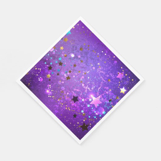 Lila Hintergrund mit Sternen Serviette (Ecke)