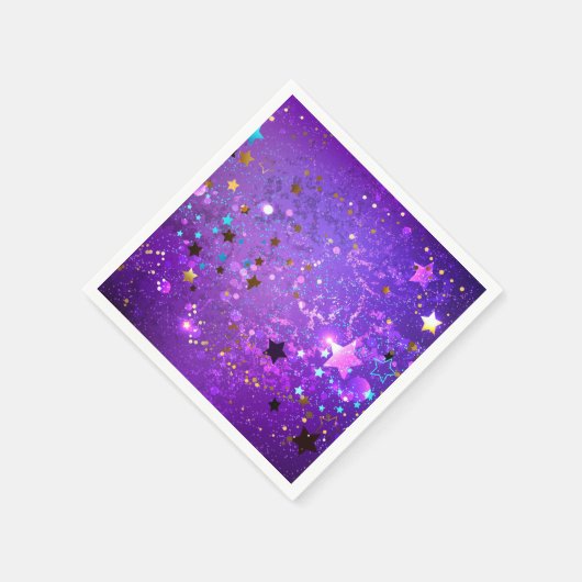 Lila Hintergrund mit Sternen Serviette (Ecke)