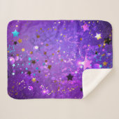 Lila Hintergrund mit Sternen Sherpadecke (Vorderseite (Horizontal))