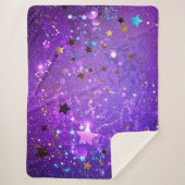 Lila Hintergrund mit Sternen Sherpadecke (Vorderseite)