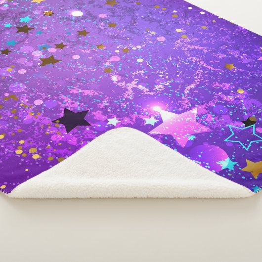 Lila Hintergrund mit Sternen Sherpadecke (3/4)