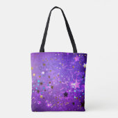 Lila Hintergrund mit Sternen Tasche (Rückseite)
