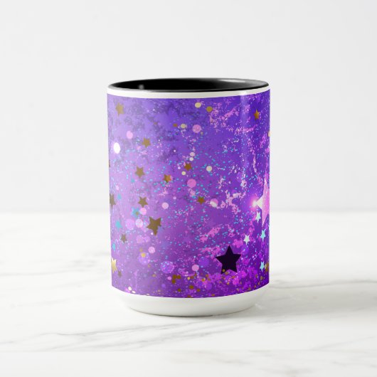 Lila Hintergrund mit Sternen Tasse (Zentrum)