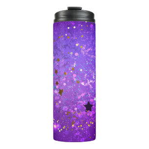 Lila Hintergrund mit Sternen Thermosbecher