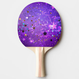Lila Hintergrund mit Sternen Tischtennis Schläger
