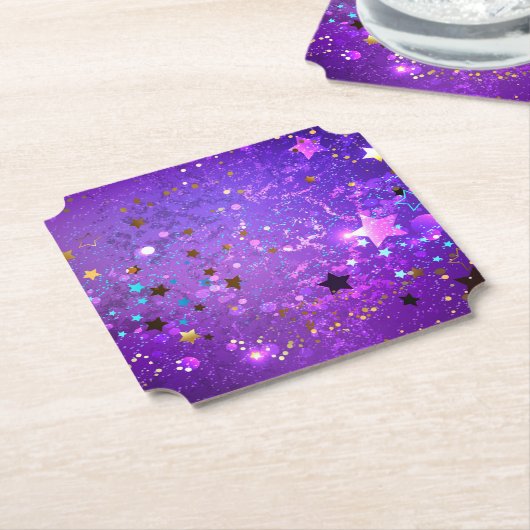 Lila Hintergrund mit Sternen Untersetzer (angewinkelt)