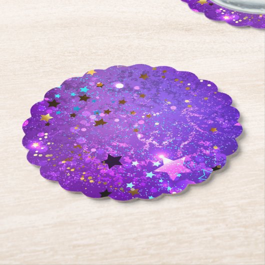 Lila Hintergrund mit Sternen Untersetzer (angewinkelt)