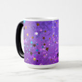 Lila Hintergrund mit Sternen Verwandlungstasse (Vorderseite Links)