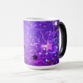 Lila Hintergrund mit Sternen Verwandlungstasse (VorderseiteRechts)