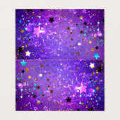 Lila Hintergrund mit Sternen Visitenkarten (Außenseite Aufgefaltet)