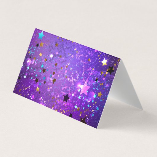 Lila Hintergrund mit Sternen Visitenkarten (Rückseite)