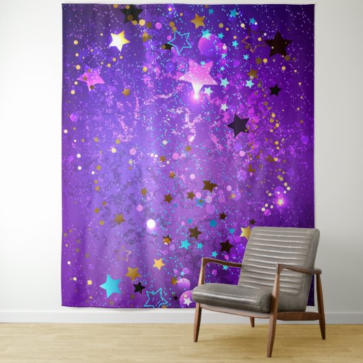 Lila Hintergrund mit Sternen Wandteppich (Beispiel)