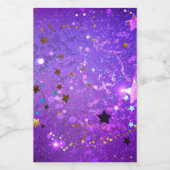 Lila Hintergrund mit Sternen Weinetikett (Einzelnes Label)