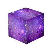 Lila Hintergrund mit Sternen Würfel (Rückseite Schrägansicht)