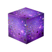 Lila Hintergrund mit Sternen Würfel (Vorderseite Schrägansicht)